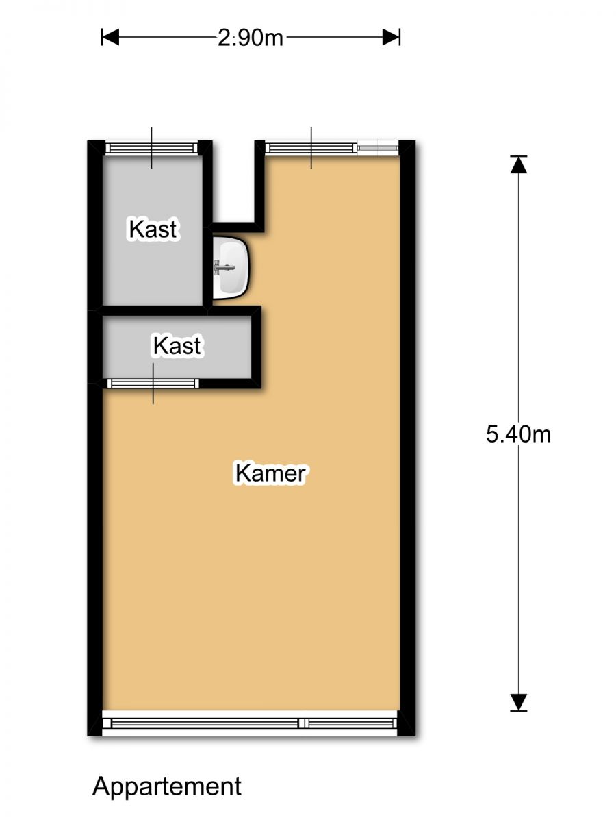 Eenpersoons appartement WZH Sammersbrug