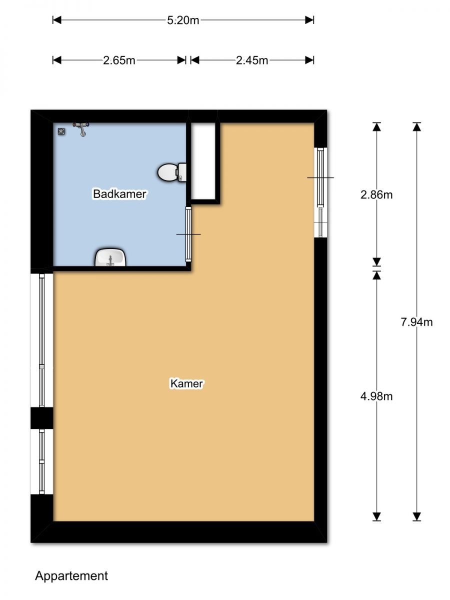 WZH Transvaal plattegrond appartement